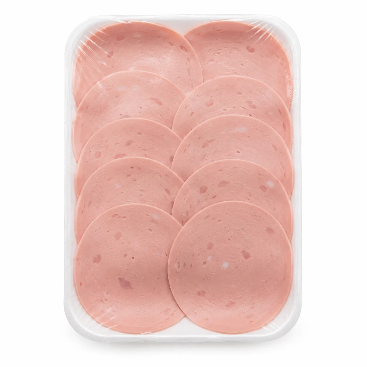 Mortadela de pollo rebanada
